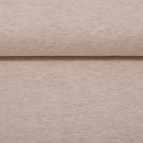 Baumwoll Sweat Stoff Eike angeraut melange - Eike melange von Swafing 001010-naturweiß: 1,0m
