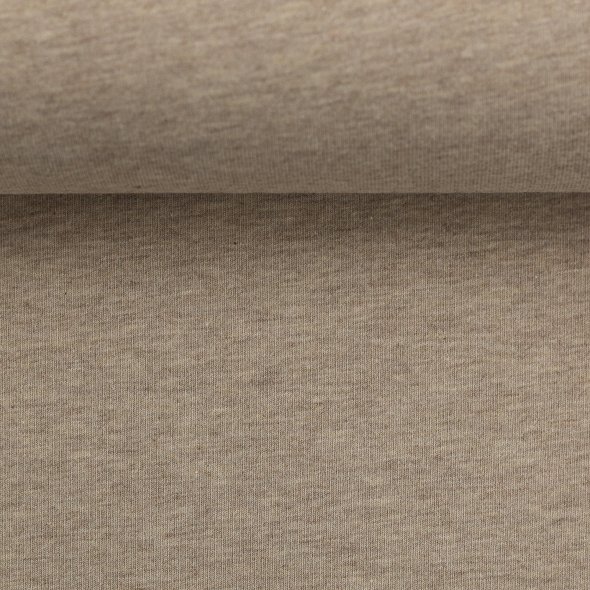 Baumwoll Sweat Stoff Eike angeraut melange - Eike melange von Swafing 001173-beige: 1,0m