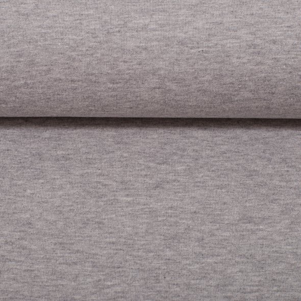 Baumwoll Sweat Stoff Eike angeraut melange - Eike melange von Swafing 001183-hellgrau: 1,0m