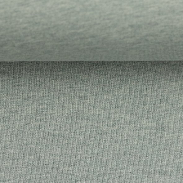 Baumwoll Sweat Stoff Eike angeraut melange - Eike melange von Swafing 001263-mint: 1,0m