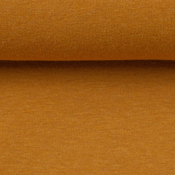 Baumwoll Sweat Stoff Eike angeraut melange - Eike melange von Swafing 001315-ocker: 1,0m