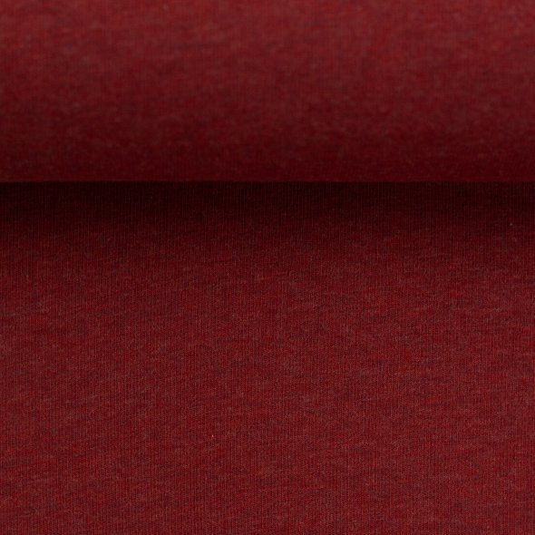Baumwoll Sweat Stoff Eike angeraut melange - Eike melange von Swafing 001338-burgundy: 1,0m