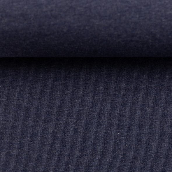 Baumwoll Sweat Stoff Eike angeraut melange - Eike melange von Swafing 001598-dunkelblau: 1,0m