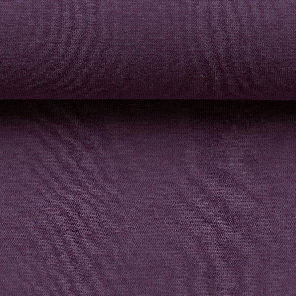 Baumwoll Sweat Stoff Eike angeraut melange - Eike melange von Swafing 001646-lila: 1,0m