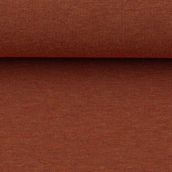 Baumwoll Sweat Stoff Eike angeraut melange - Eike melange von Swafing 001714-terracotta: 1,0m