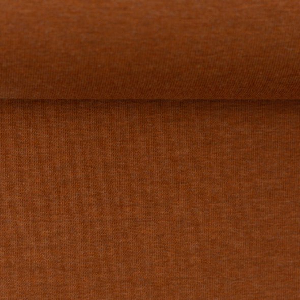 Baumwoll Sweat Stoff Eike angeraut melange - Eike melange von Swafing 001715-kupfer: 1,0m