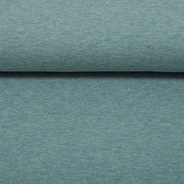 Baumwoll Sweat Stoff Eike angeraut melange - Eike melange von Swafing 001742-rauchblau: 1,0m