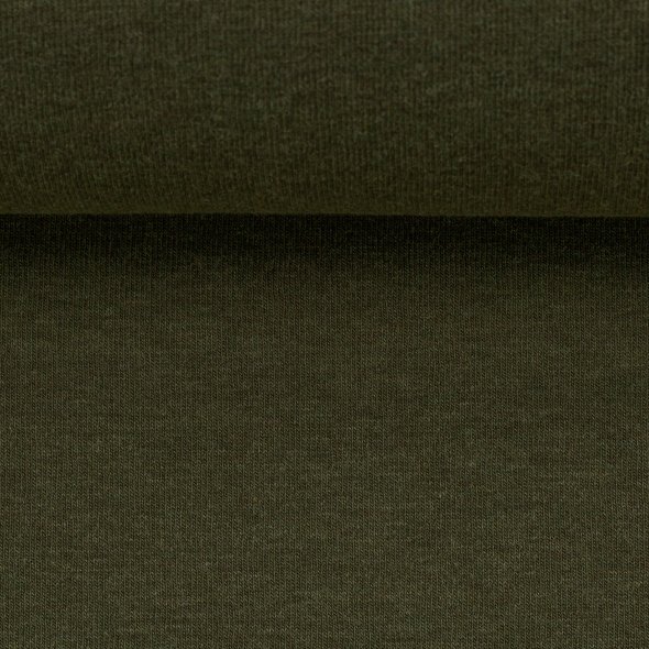 Baumwoll Sweat Stoff Eike angeraut melange - Eike melange von Swafing 001769-khaki: 1,0m