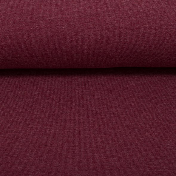 Baumwoll Sweat Stoff Eike angeraut melange - Eike melange von Swafing 001937-bordeaux: 1,0m
