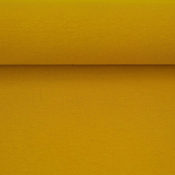 Baumwoll-Bündchen Stoff Heike, uni - Schlauchware von Swafing - Saisonale Farben FS26 000314-gelb: 1,0m