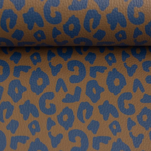Kunstleder Happy Leo by Cherry Picking (0,6 x 1,4 m) 175256-braun/blau