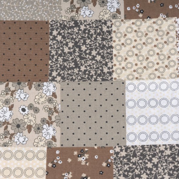 3er Bundle Baumwollstoff gemustert (je 50 x 135 cm / braun/beige)