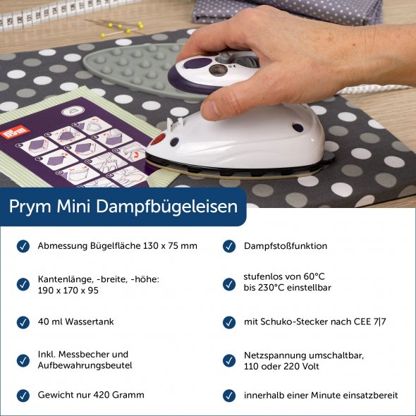 Semplix Mini-Bügeleisen Set + Unterlage Diamond petrol/türkis