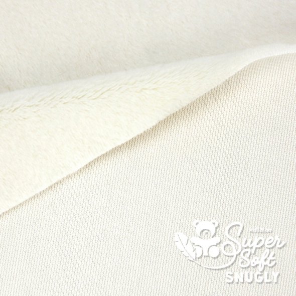 Kullaloo Plüsch SNUGLY (Meterware / 5 mm Florhöhe / Supersoft / Stoff) 62351 - wollweiß: 1,0m
