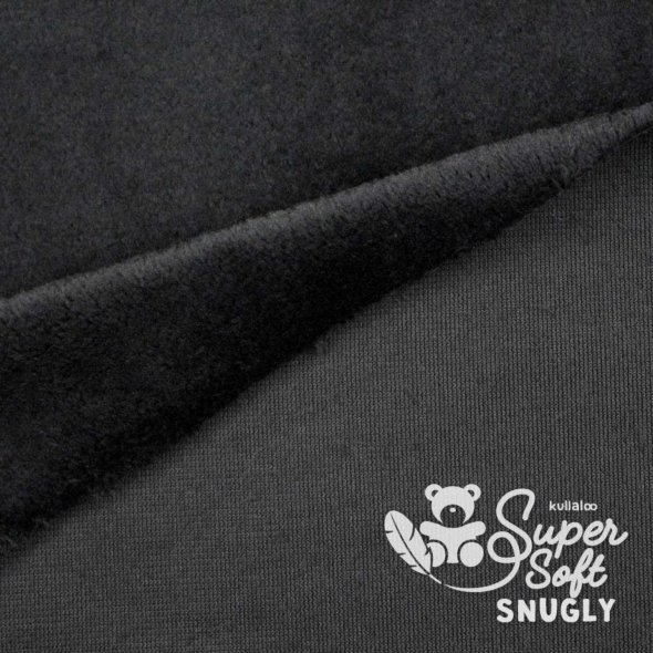Kullaloo Plüsch SNUGLY (Meterware / 5 mm Florhöhe / Supersoft / Stoff) 62357 - black: 1,0m