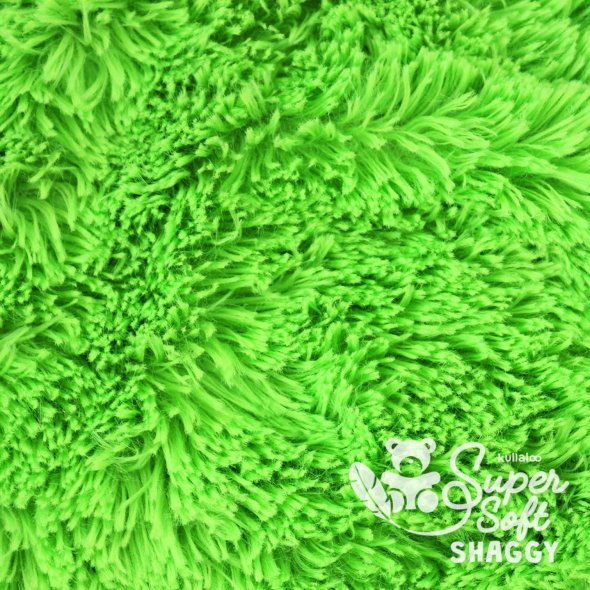 Kullaloo Zottelplüsch SHAGGY (Meterware / 20 mm Florlänge / SuperSoft / Stoff) 62380 - lime-grün: 1,0m