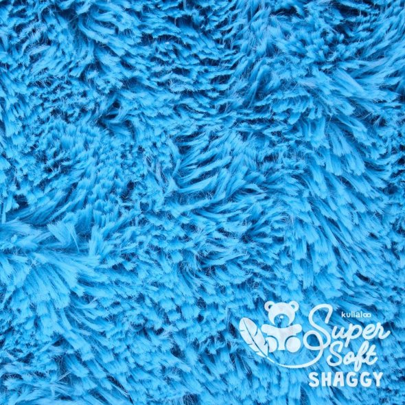 Kullaloo Zottelplüsch SHAGGY (Meterware / 20 mm Florlänge / SuperSoft / Stoff) 62382 - blau: 1,0m