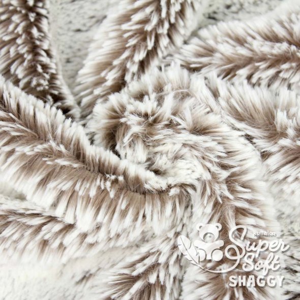 Kullaloo Zottelplüsch SHAGGY Dip Dye (Meterware / 15 mm Florlänge / SuperSoft / Stoff) 62372 - mokka: 1,0m