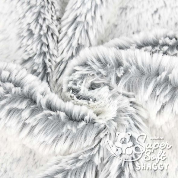 Kullaloo Zottelplüsch SHAGGY Dip Dye (Meterware / 15 mm Florlänge / SuperSoft / Stoff) 62373 - grau/silver grey: 1,0m