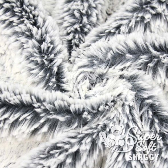Kullaloo Zottelplüsch SHAGGY Dip Dye (Meterware / 15 mm Florlänge / SuperSoft / Stoff) 62374 - dunkelgrau/ash grey: 1,0m