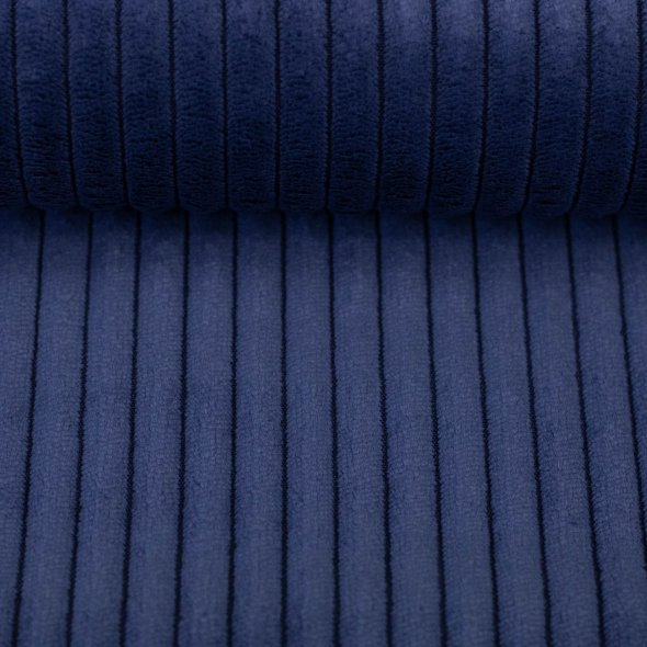Cord-Samt Stoff, uni - Wanja by Swafing - Saisonfarben 000596-nachtblau: 1,0m