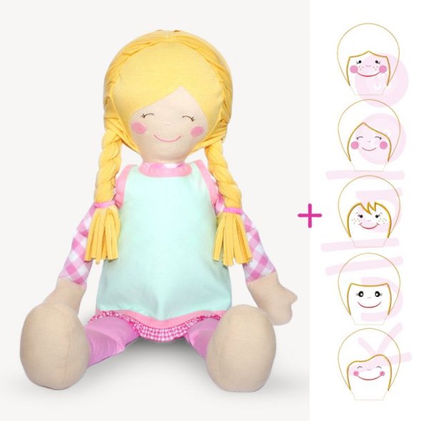 Kullaloo Stoffpuppe LULU + Kleid (Nähanleitung + Schnittmuster)