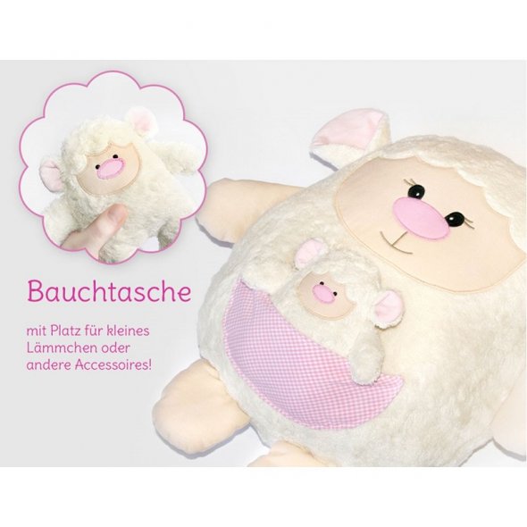 Kullaloo Kuscheltier Schaf LARI 2 versch. Größen und Gesichter (Nähanleitung)