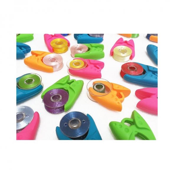 Spulenclips Tulips (12 St. bunt)