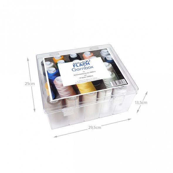 Nähwelt Flach Acryl-Garnbox ungefüllt (für 20 Overlockkonen)