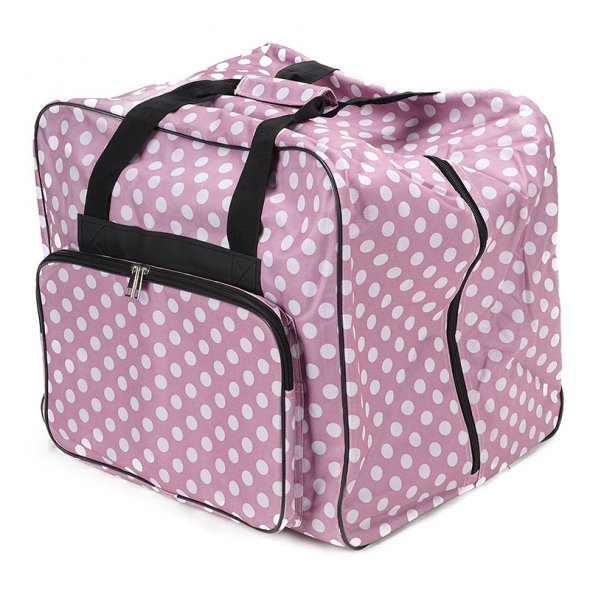 Over-Coverlocktasche XL (rosa/weiß gepunktet)