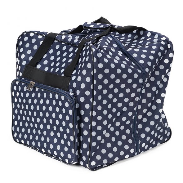 Over-Coverlocktasche XL (blau/weiß gepunktet)