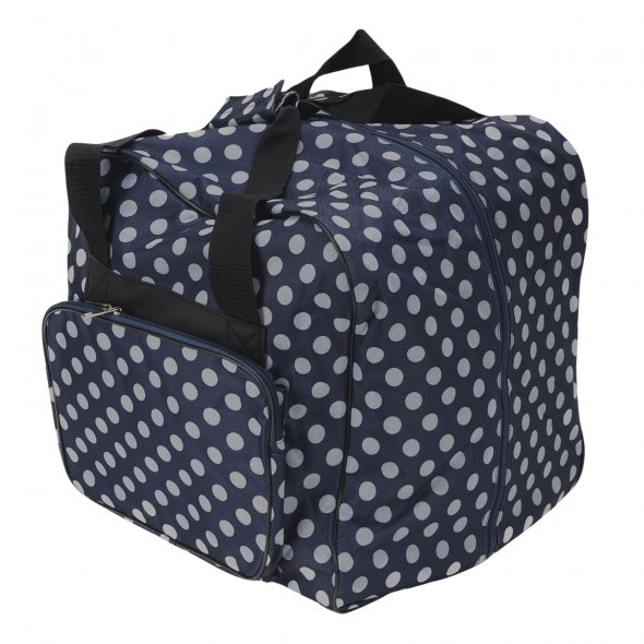 Over-Coverlocktasche (navy/grau gepunktet)