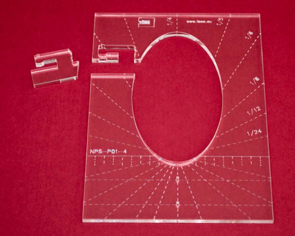 Quilt-Lineal "Ellipse groß" (Plexiglas 5 mm/Ellipse 4 x 2 inch/ca. 10,1 x 5,1 cm)