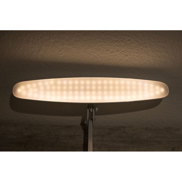 Semplix LED Arbeitslampe Stehlampe weiß (182 LED/ dimmbar/ inkl. Standfuß m. Rollen/ Tischklemme)