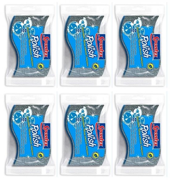 Spontex Polish Polierschwamm Edelstahlputz (6er-Pack)