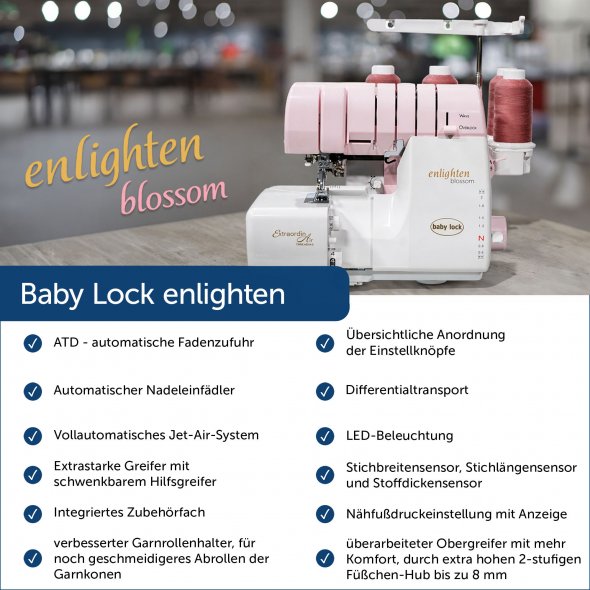 Baby Lock Enlighten Blossom Edition 4-Faden Overlock + Bonus Pack
