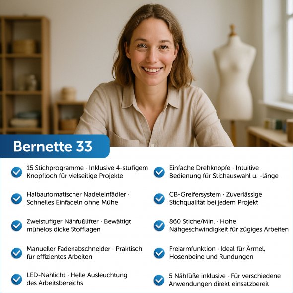 Bernette 33 mechanische Nutzstich Nähmaschine