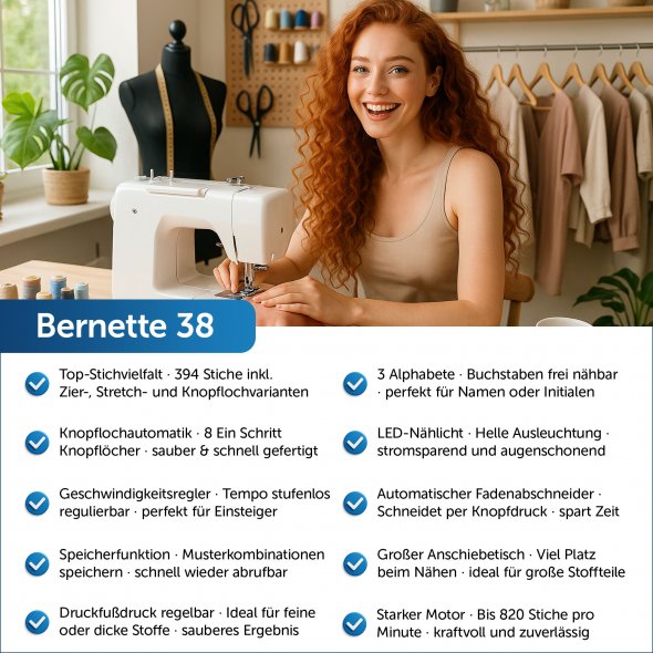 Bernette 38 Nutzstich Nähmaschine