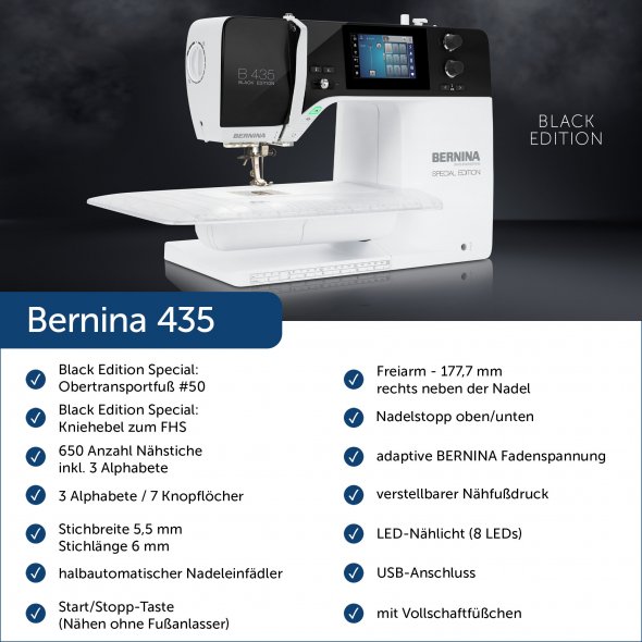 Bernina 435 Black Edition Computer Nähmaschine