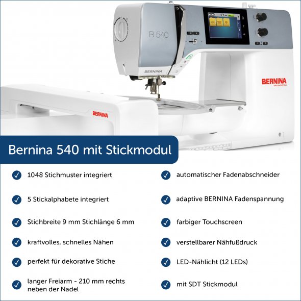 Bernina 540 Näh-und Stickmaschine mit SDT Stickmodul