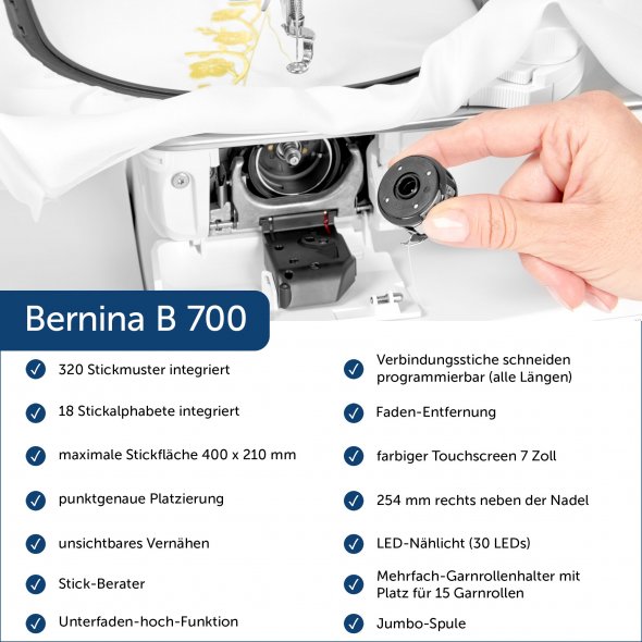 Bernina 700 Stickmaschine - ohne Stickmodul Versandrückläufer