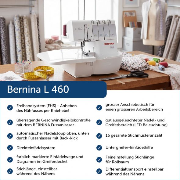 Bernina L 460 4-Faden Overlock mit gratis Einweisungsvideo