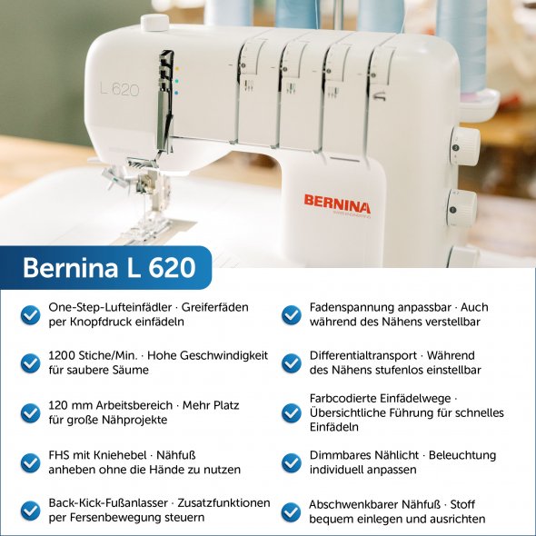 Bernina L620 Coverstitch mit Einweisungsvideo