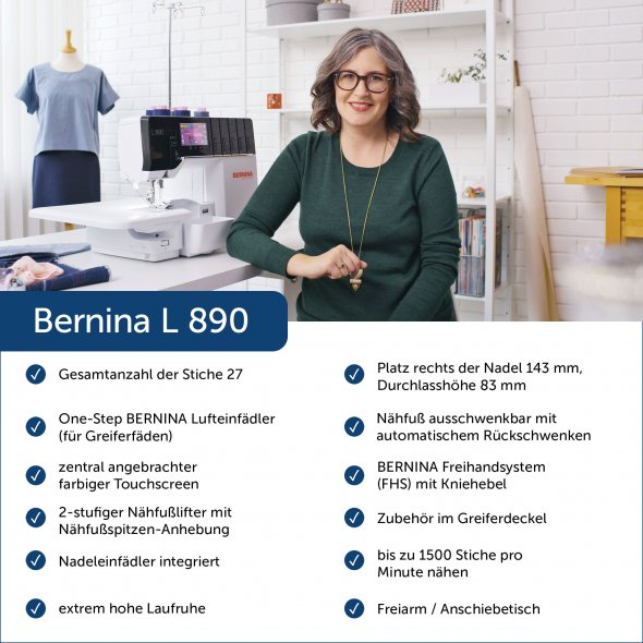 Bernina L 890 Overlock / Coverstitch-Combo