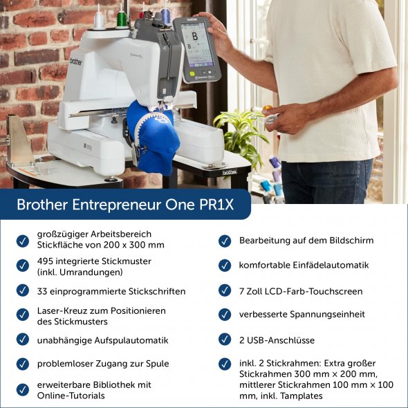 Brother Entrepreneur One PR1X 1-Nadel-Stickmaschine