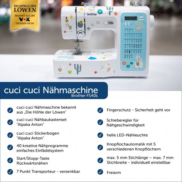 cuci cuci Nähmaschine mit Alpaka Baukastenset