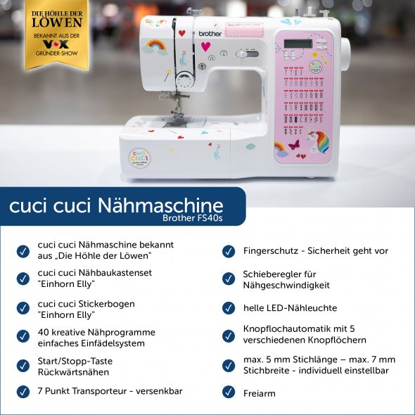 cuci cuci Nähmaschine mit Einhorn Baukastenset