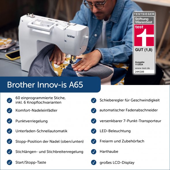 Brother Innov-is A65 Computer Nähmaschine - Testsieger