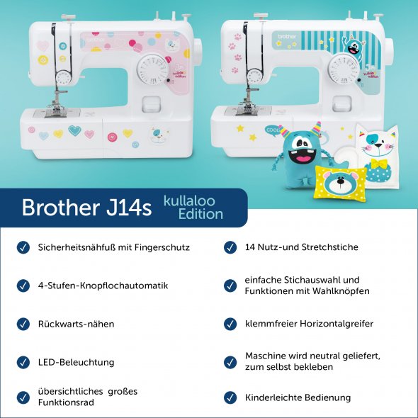 Brother J14s kullaloo Edition - Nähmaschine - die Bedienung ist kinderleicht
