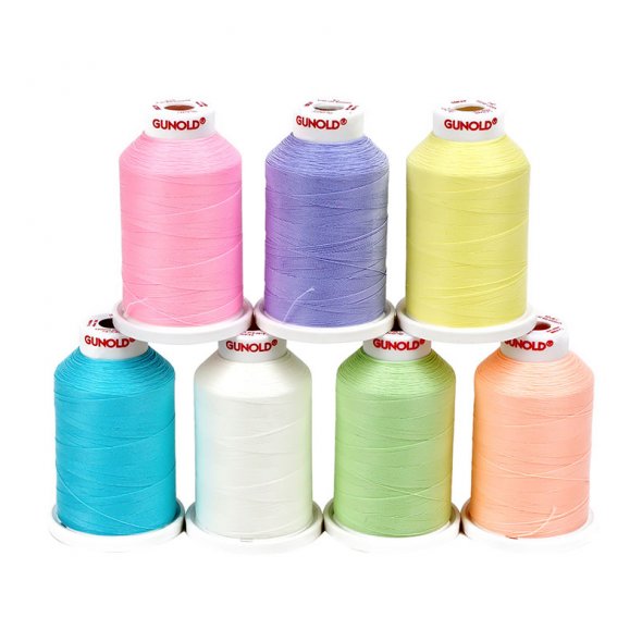 Gunold GLOWY - Fluoreszierende Stickgarne mit Leuchtkraft (1000 m) hellpink - Farbe 3